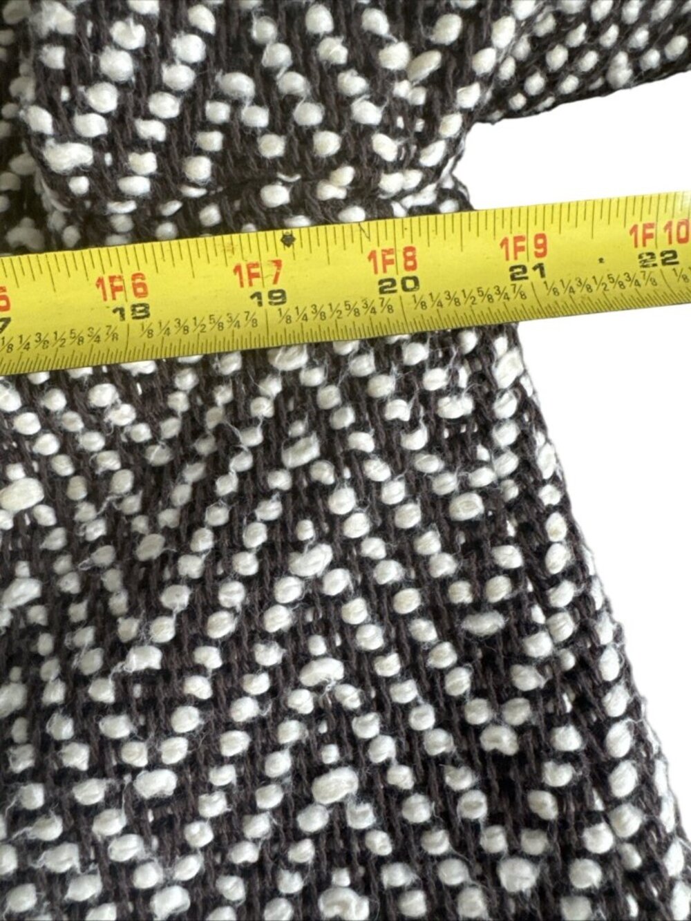 Michael Kors Womens Herringbone Brown & White Wool Blend Long Coat Size L - Picture 10 of 11